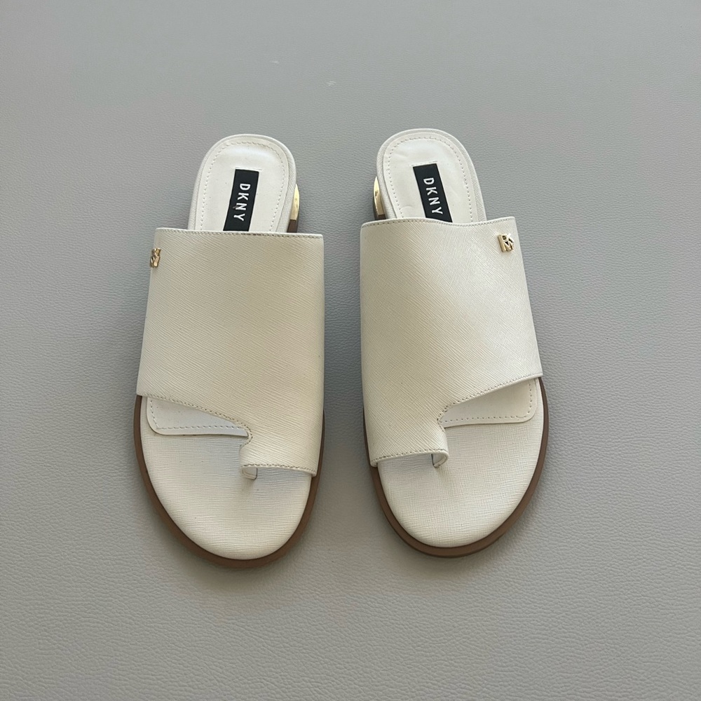 White DKNY sandals